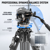 NEEWER LL55 78" Carbon Fiber One Step Video Tripod with Dynamic Fluid Head