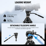 NEEWER LL55 78" Carbon Fiber One Step Video Tripod with Dynamic Fluid Head