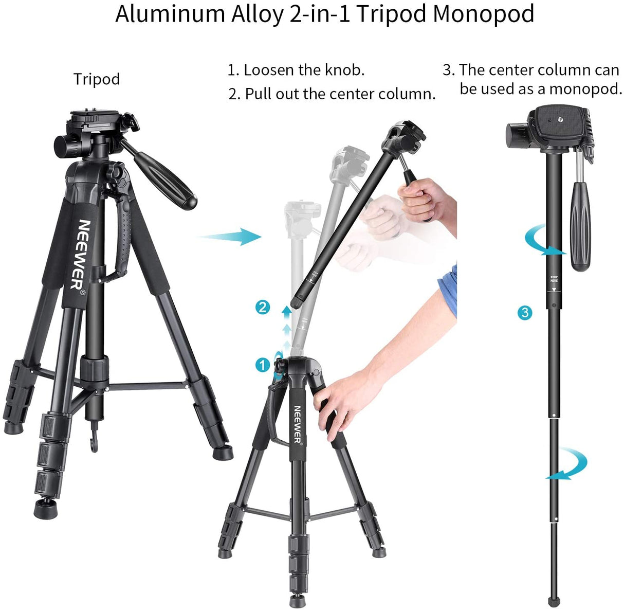 NEEWER 70'' Aluminum Alloy Camera Monopod Tripod