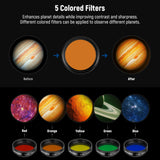 NEEWER 1.25" Telescope Moon Filter CPL Filter & 5 Color Filters