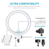 NEEWER 18" White Dimmable Bi-color LED Ring Light Kit