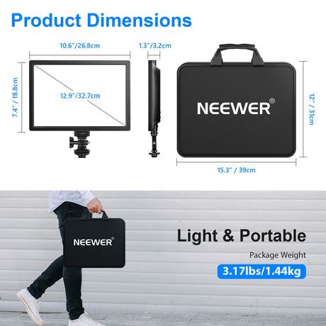 NEEWER T140-2.4G Bi-Color LED Panel Light