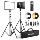 NEEWER 2 Pack T140-2.4G Bi-Color LED Panel Light Kit