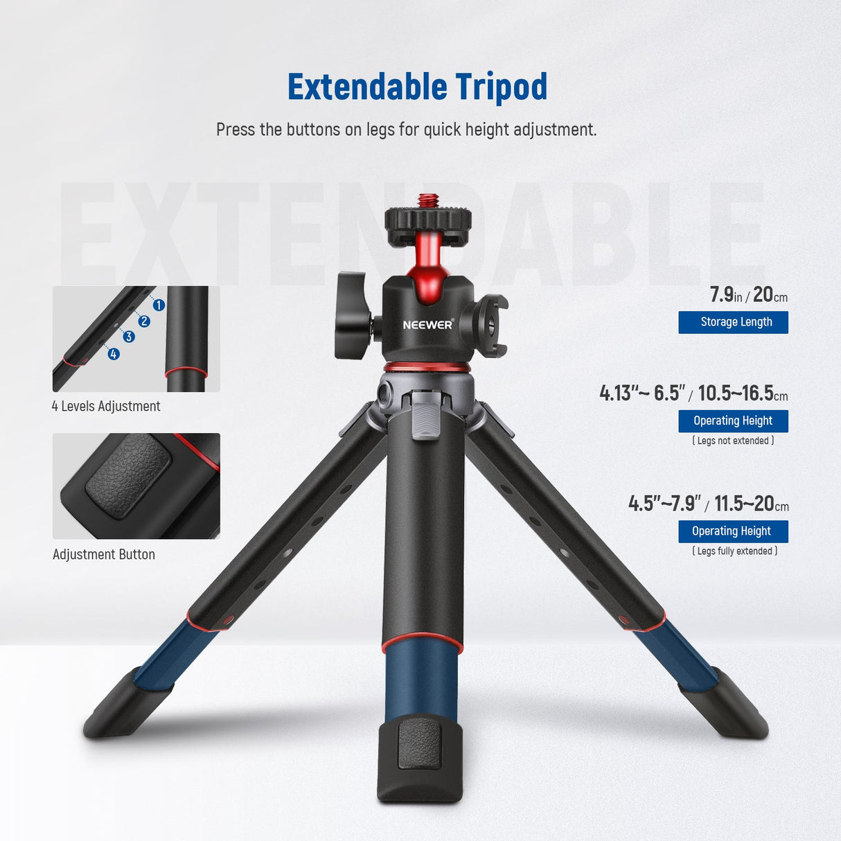 NEEWER ST-DT24V 7.9'' Desktop Mini Tripod