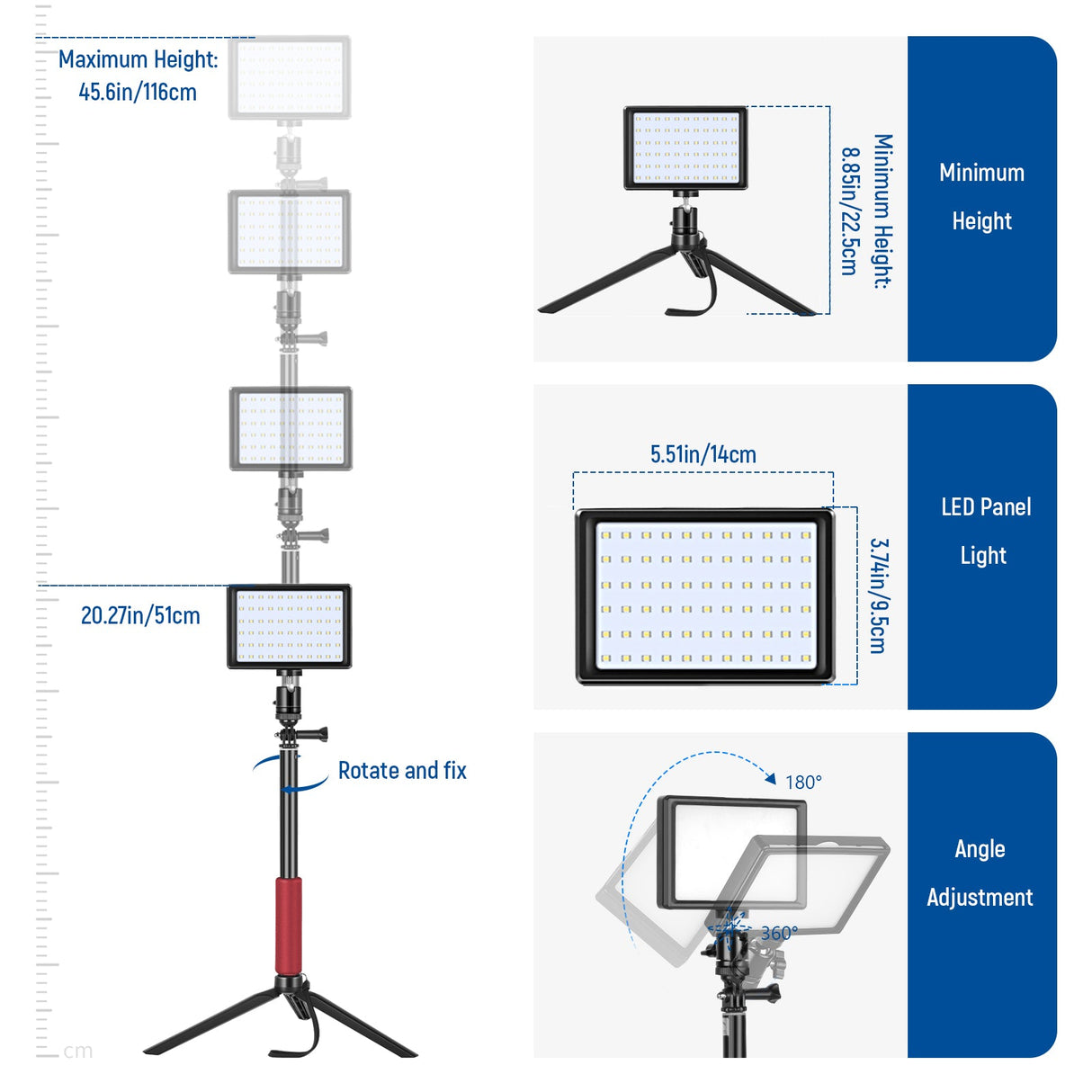 NEEWER ZC-10S 2 Pack LED Video Lighting Kit - Red