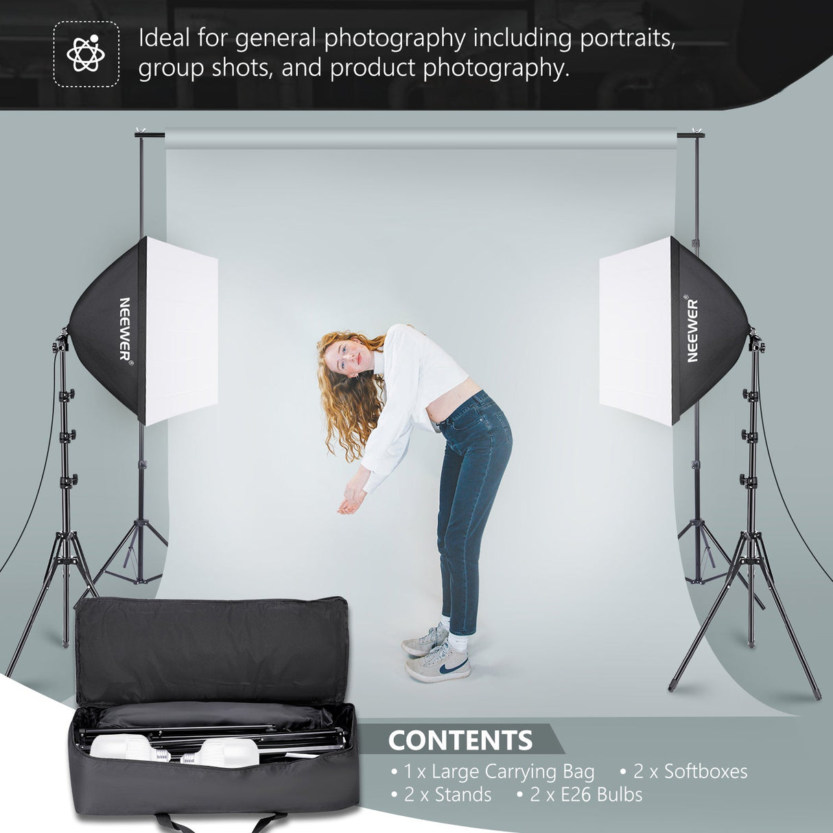 NEEWER 24x24"/60x60CM 700W Photography Softbox Kit