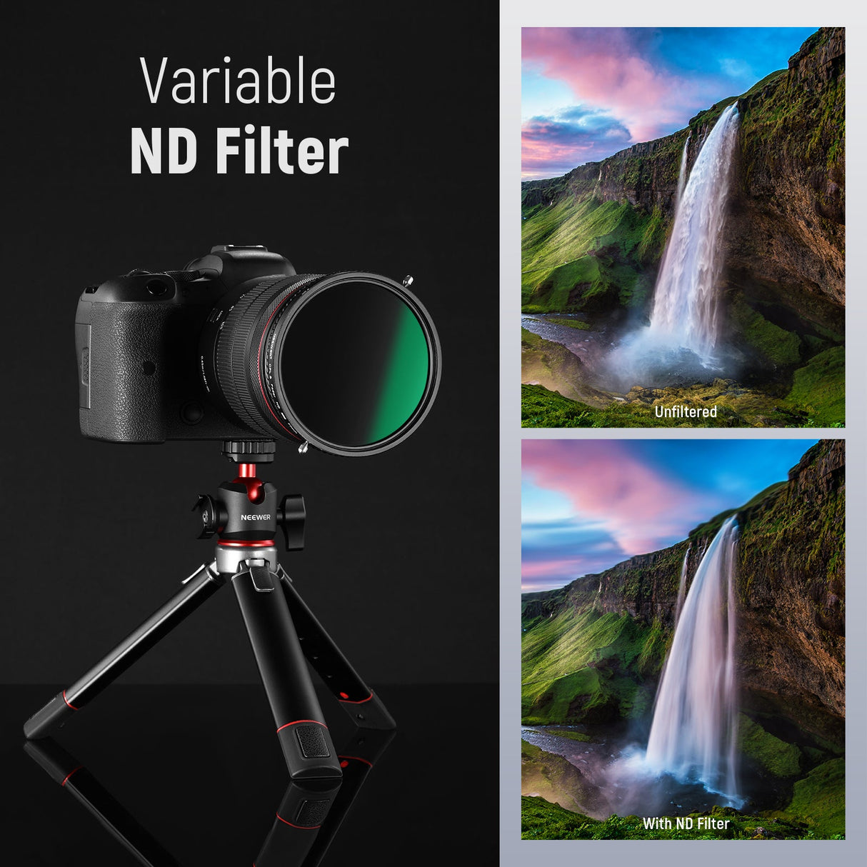 NEEWER 2 in 1 Variable ND Filter ND2–ND32 CPL Filter