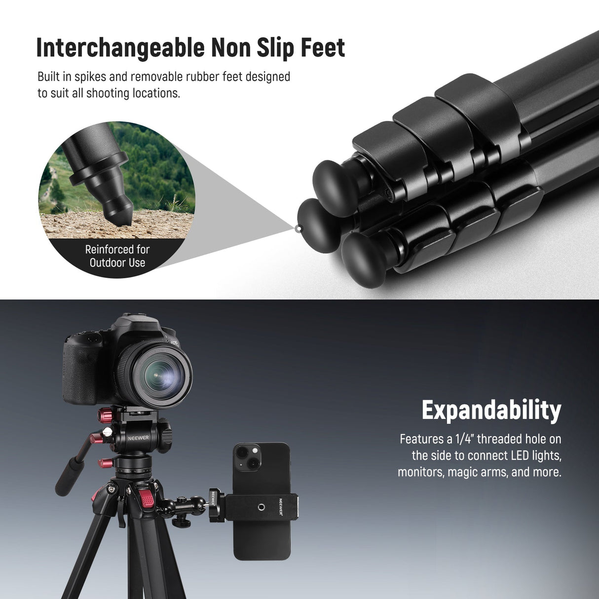 NEEWER TP22 63"/160cm Travel Tripod