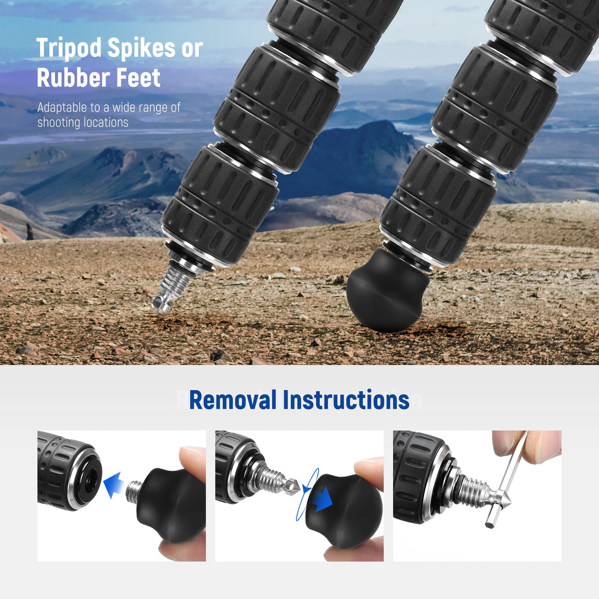 NEEWER TP23 All in 1 Carbon Fiber Travel Tripod Monopod