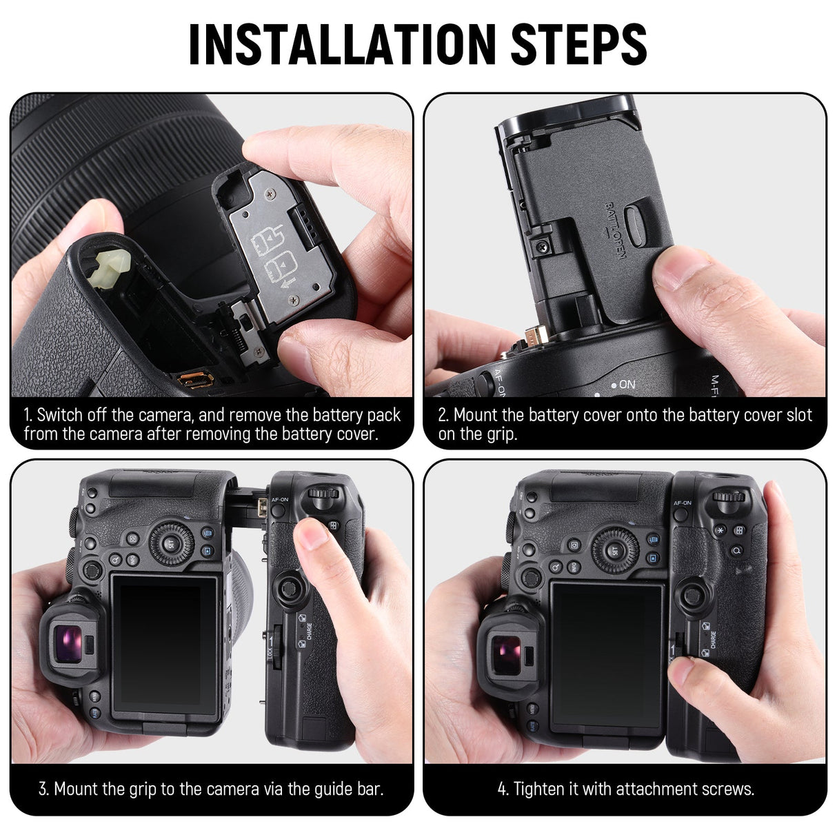 NEEWER BG-R10 Replacement Battery Grip for Canon EOS R5 R5C R6 R6 Mark II with Remote Control