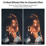 NEEWER 1/4 Black Diffusion Mist Dreamy Effect 4"x5.65" Square Filter