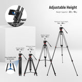 NEEWER TP75 74" Pro Video Tripod with Fluid Head