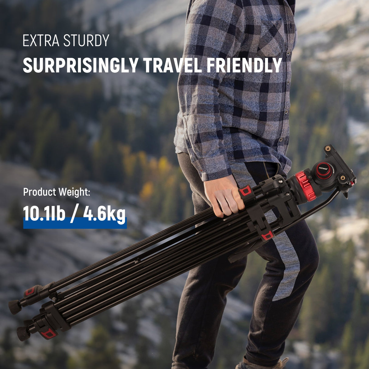 NEEWER TP75 74" Pro Video Tripod with Fluid Head