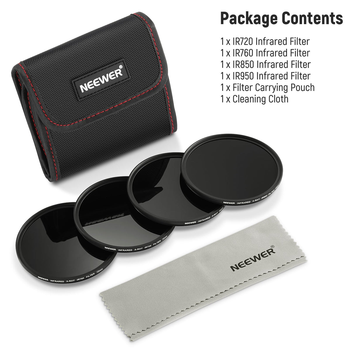 NEEWER 4 Pack Infrared Filter Set