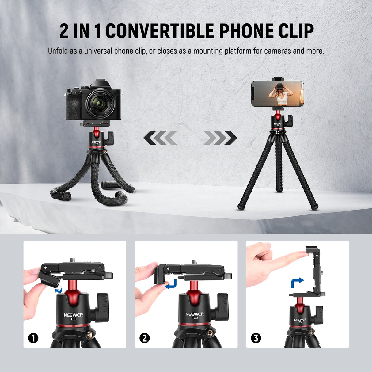 NEEWER T30 Flexible Tripod Kit