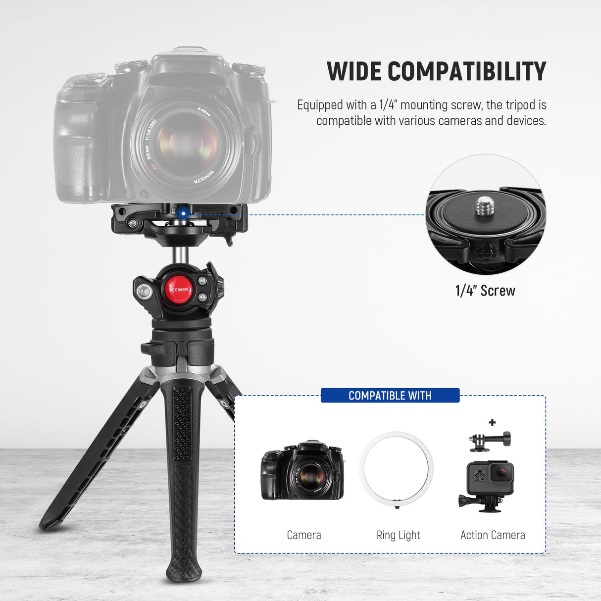 NEEWER TS006 Mini Camera Tripod For GoPro/iPhone