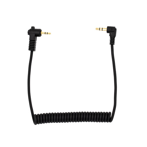 Audio Cable 2.5mm TRS male right angle - 3.5mm TRS male right angle - coiled