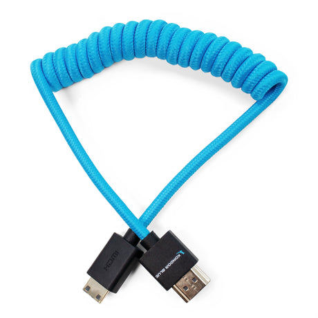 Mini HDMI to Full HDMI Cable 12"-24" Braided Coiled