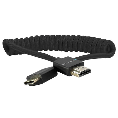 Mini HDMI to Full HDMI Cable 12"-24" Braided Coiled