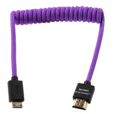 Gerald Undone MK2 Mini HDMI to Full HDMI Cable 12"-24" Coiled (Purple)