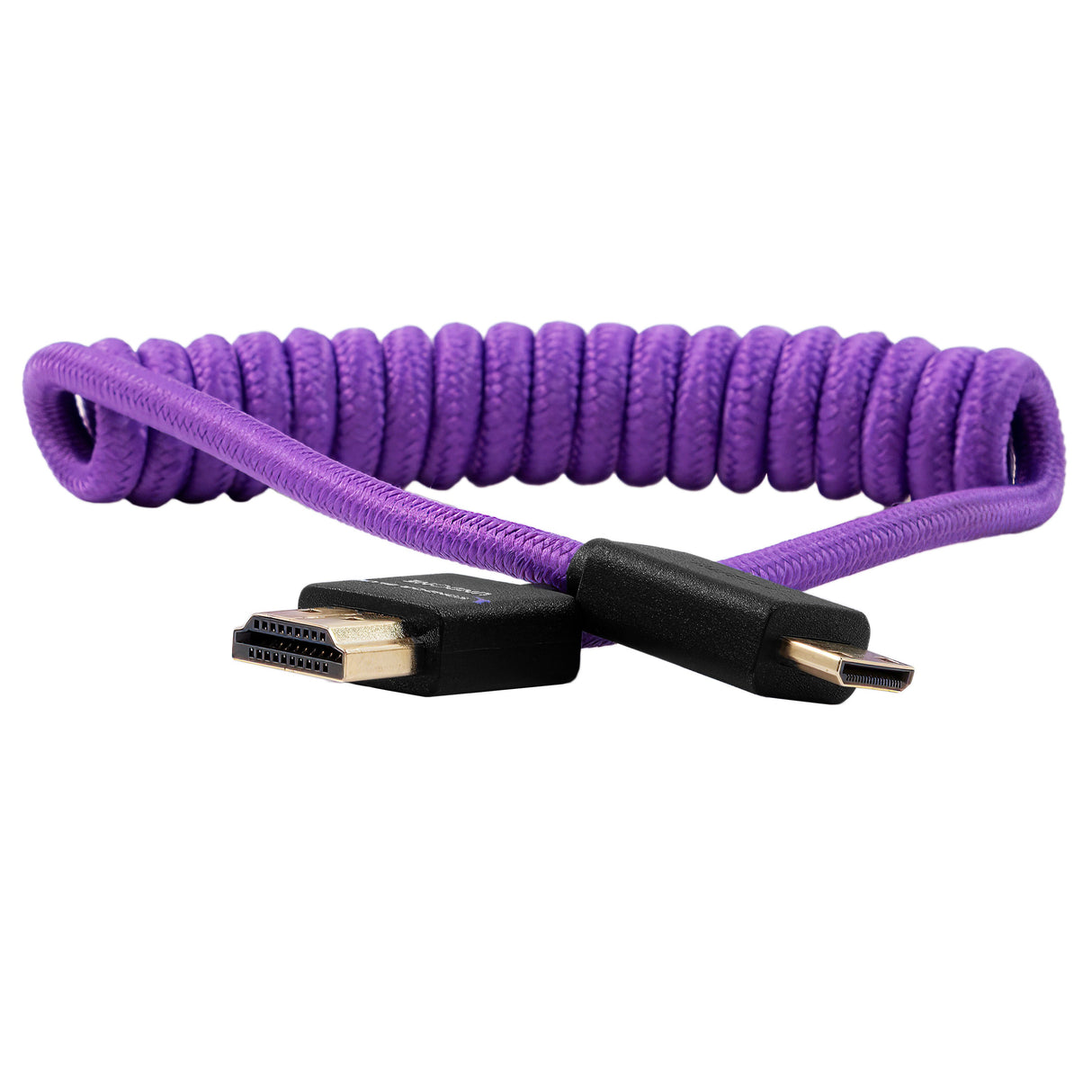 Gerald Undone MK2 Mini HDMI to Full HDMI Cable 12"-24" Coiled (Purple)