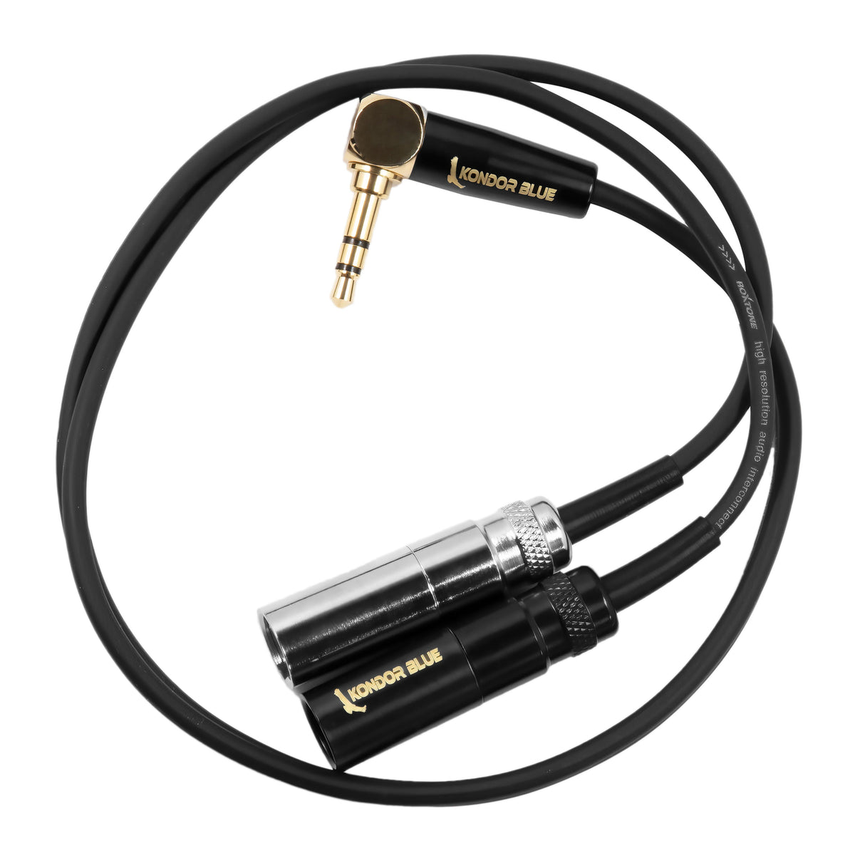 Dual Mini XLR Male to 3.5mm Stereo TRS Right Angle for BMPCC 6K Pro/C70/RODE Wireless Go II