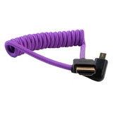 Gerald Undone MK2 Full HDMI to Right Angle Micro HDMI Cable 12"-24" Coiled (Purple)