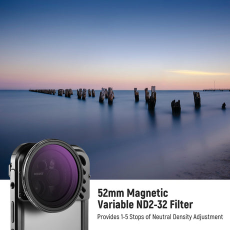 NEEWER 52mm Magnetic ND2-32 Filter with Adapter Ring for iPhone 14 Pro Cage