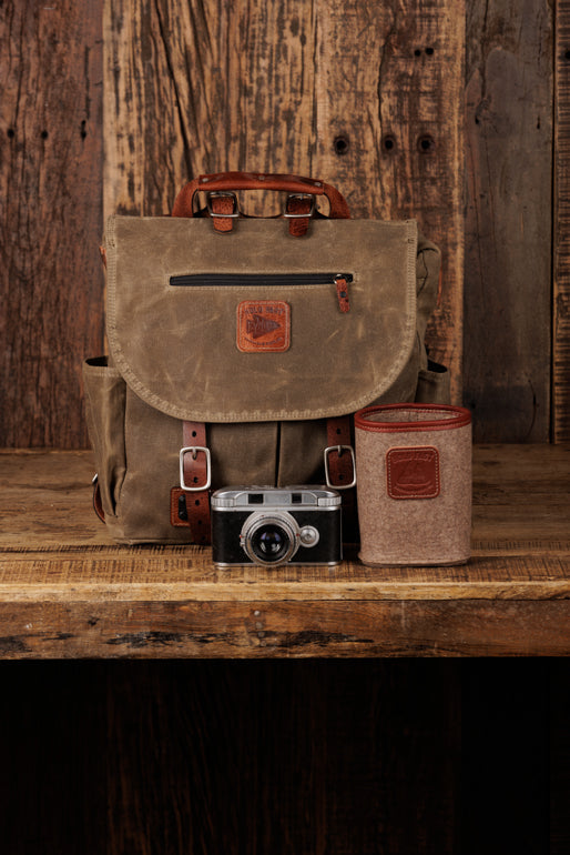 Explorer MoneyMaker Backpack | Canvas and Leather Camera Backpack