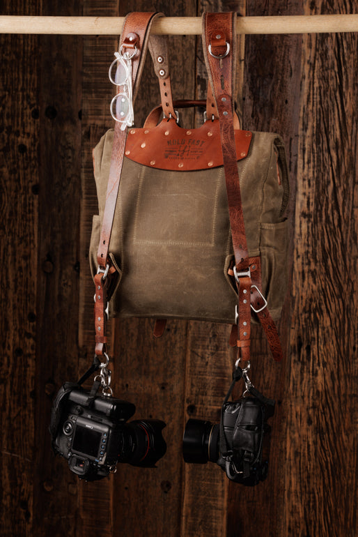 Explorer MoneyMaker Backpack | Canvas and Leather Camera Backpack