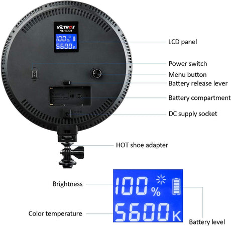 Viltrox VL-500T Bi-Color Round Light