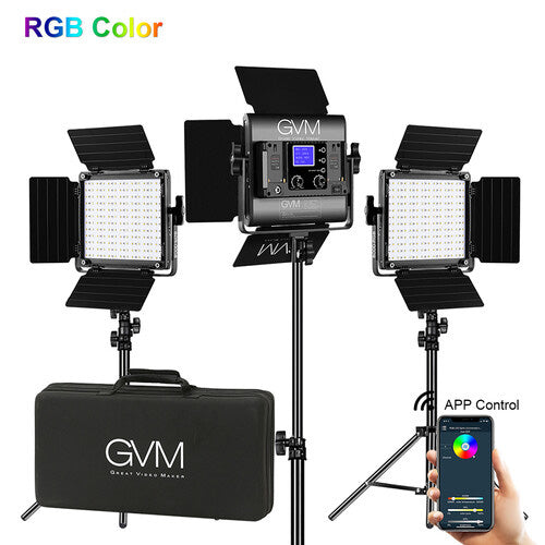 GVM 800D-RGB LED Studio Light Kit