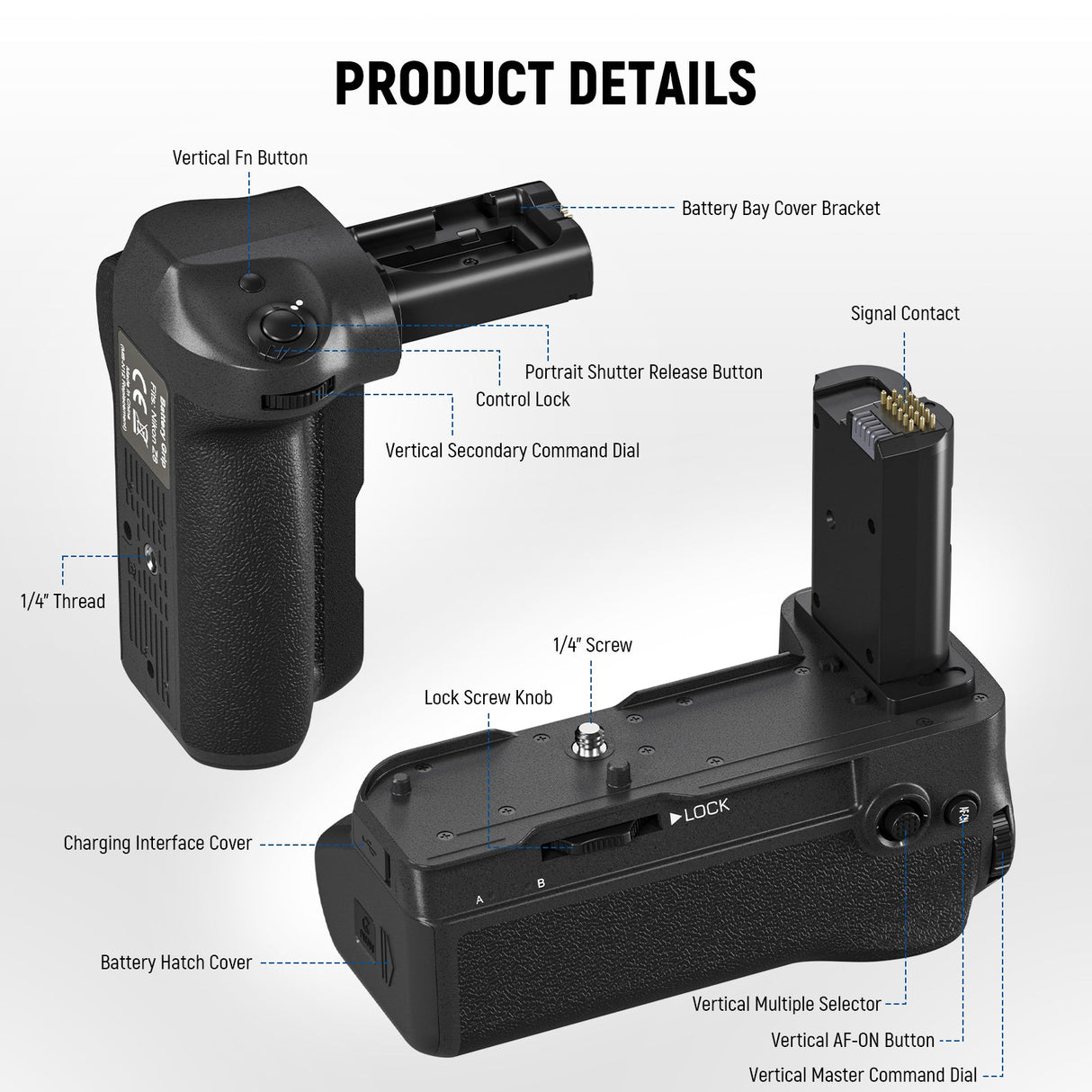 NEEWER MB-N12RC-L Replacement Battery Grip for Nikon Z8