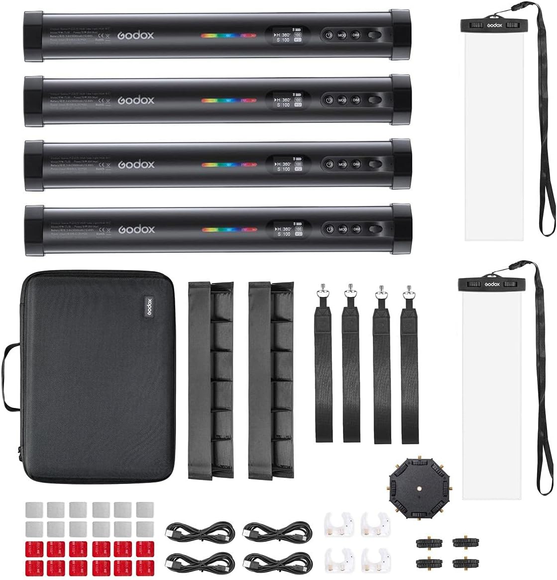 Godox TL30 RGB LED Tube Light 4-Light Kit