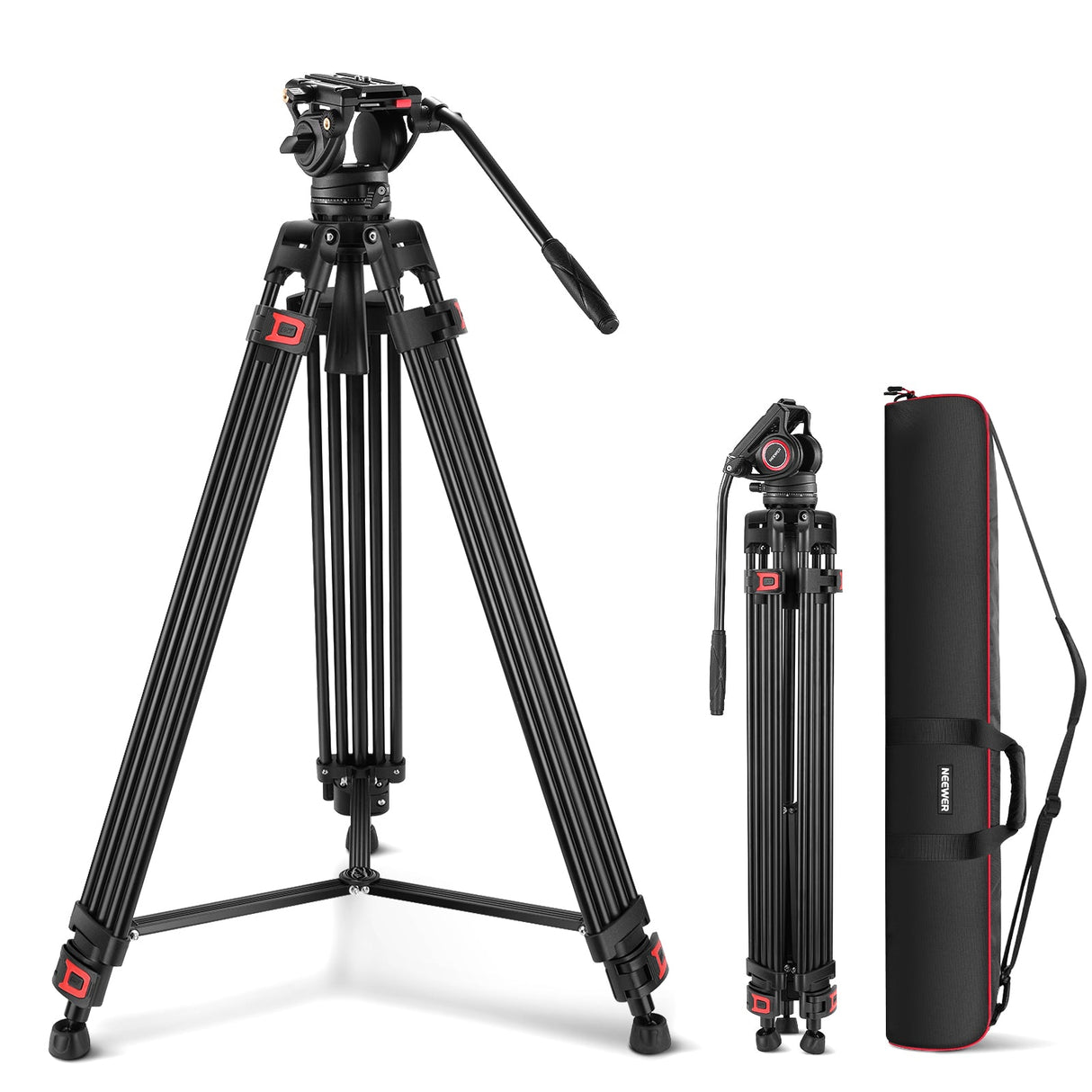 NEEWER TP74 74" Pro Video Tripod with Fluid Head