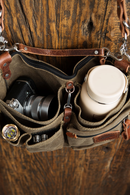 Explorer Lens Quiver | Canvas and Leather Messenger Bag