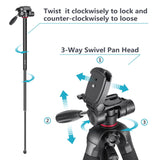 NEEWER SAB264 69.7" Portable Aluminum Alloy Tripod