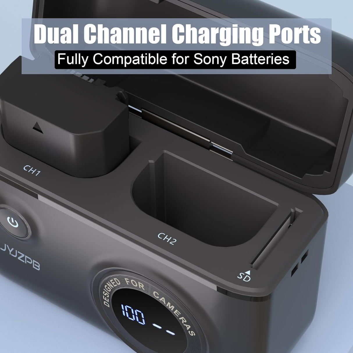 JYJZPB Upgraded Battery Fast Charger Case for Sony NP-FZ100