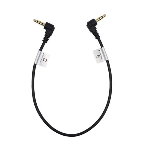 Audio Cable 3.5mm TRRS male right angle - 3.5mm TRS male right angle - 1' straight