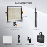 NEEWER 2 Pack NL480 Bi-Color LED Panel Light Kit