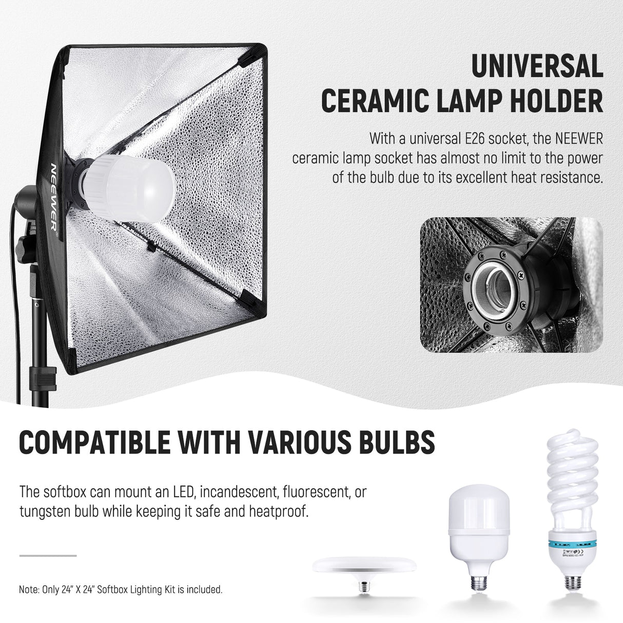 NEEWER NK300 350W Equivalent Softbox Lighting Kit