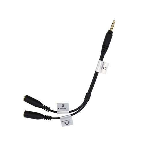 Audio Cable 3.5mm TRRS male straight - dual 3.5mm female straight - 7 1/2" straight splitter