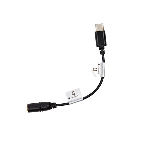 Audio Cable USB-C male straight - 3.5mm TRRS female straight - 3" straight adapter