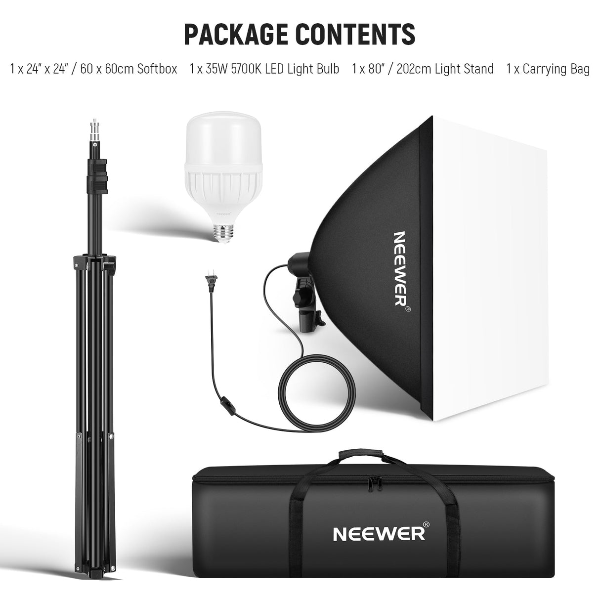 NEEWER NK300 350W Equivalent Softbox Lighting Kit