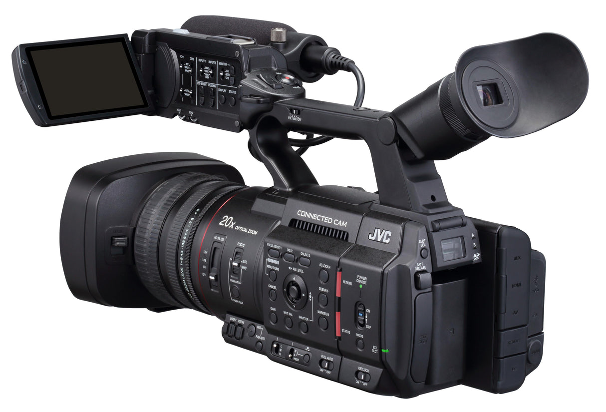 JVC Handheld 4K Connected Camcorder 20x Optical Zoom  with KA-MC100G Adapter for PreRes Recording