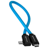 Right Angle 12" USB-C Braided Cable for 8K Data and Power Delivery