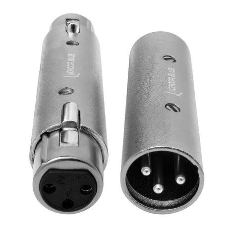 Pair of XLR Adapters Male to Male & Female to Female 3 Pin Adapters