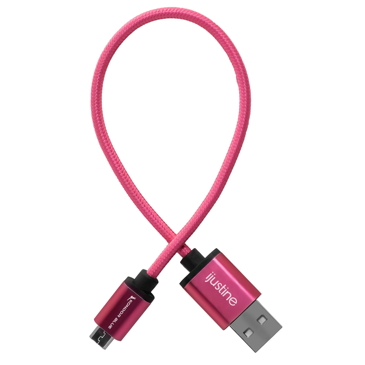 iJustine Pink USB A to Micro USB Fast Charging Data Cable