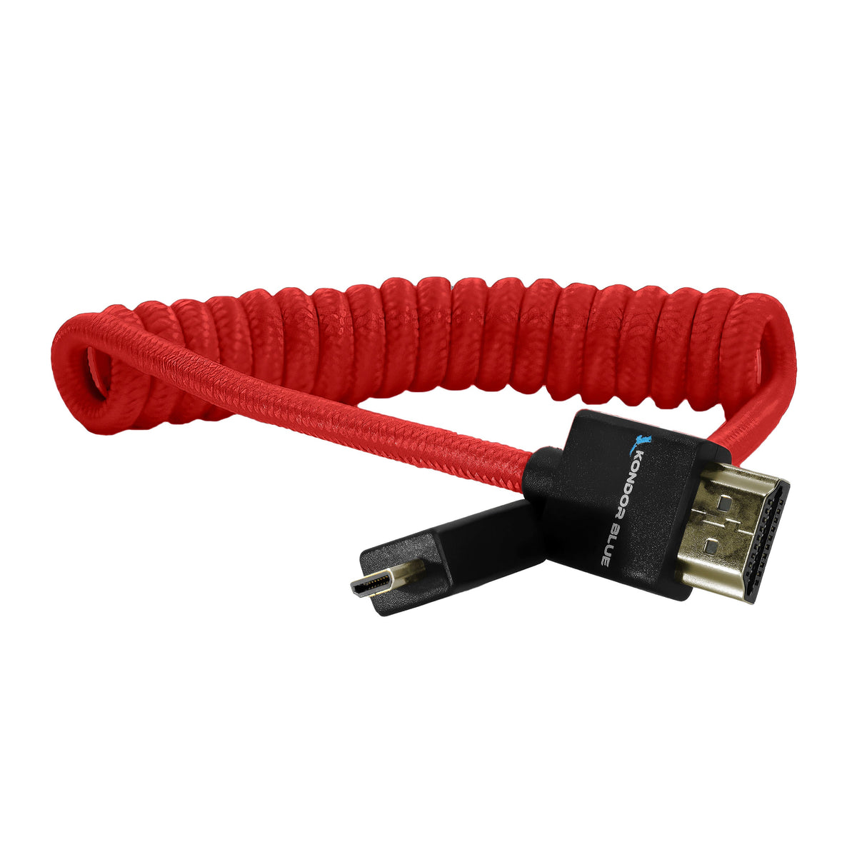 Micro HDMI to Full HDMI Cable 12"-24" Braided Coiled