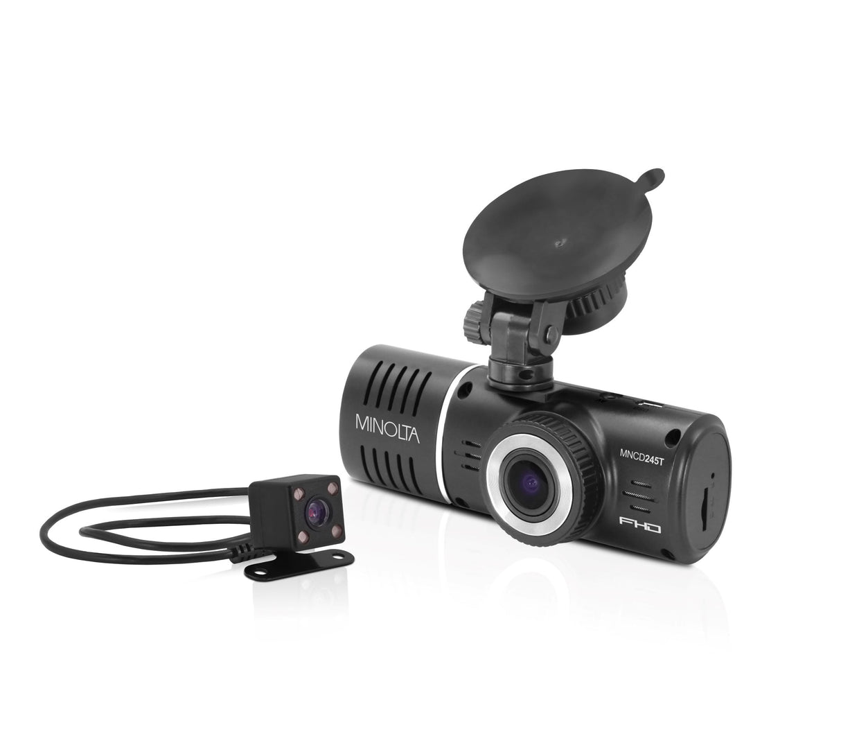 MNCD245T 3-Channel 1080p Dash Camera w/2.45" LCD & Rear Camera